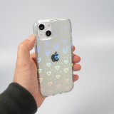 iPhone 13 Case Hülle - Transparent irisierende Herzen Animationseffekt