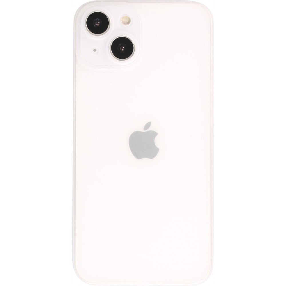 Coque iPhone 14 - plastique ultra fin semi-transparent mat - Blanc