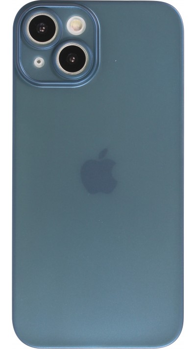 Coque iPhone 15 - plastique ultra fin semi-transparent mat - Bleu