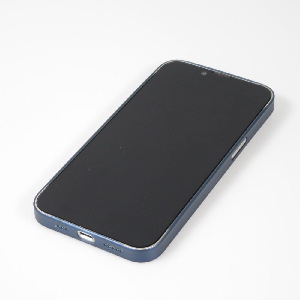 Coque iPhone 14 - plastique ultra fin semi-transparent mat - Bleu