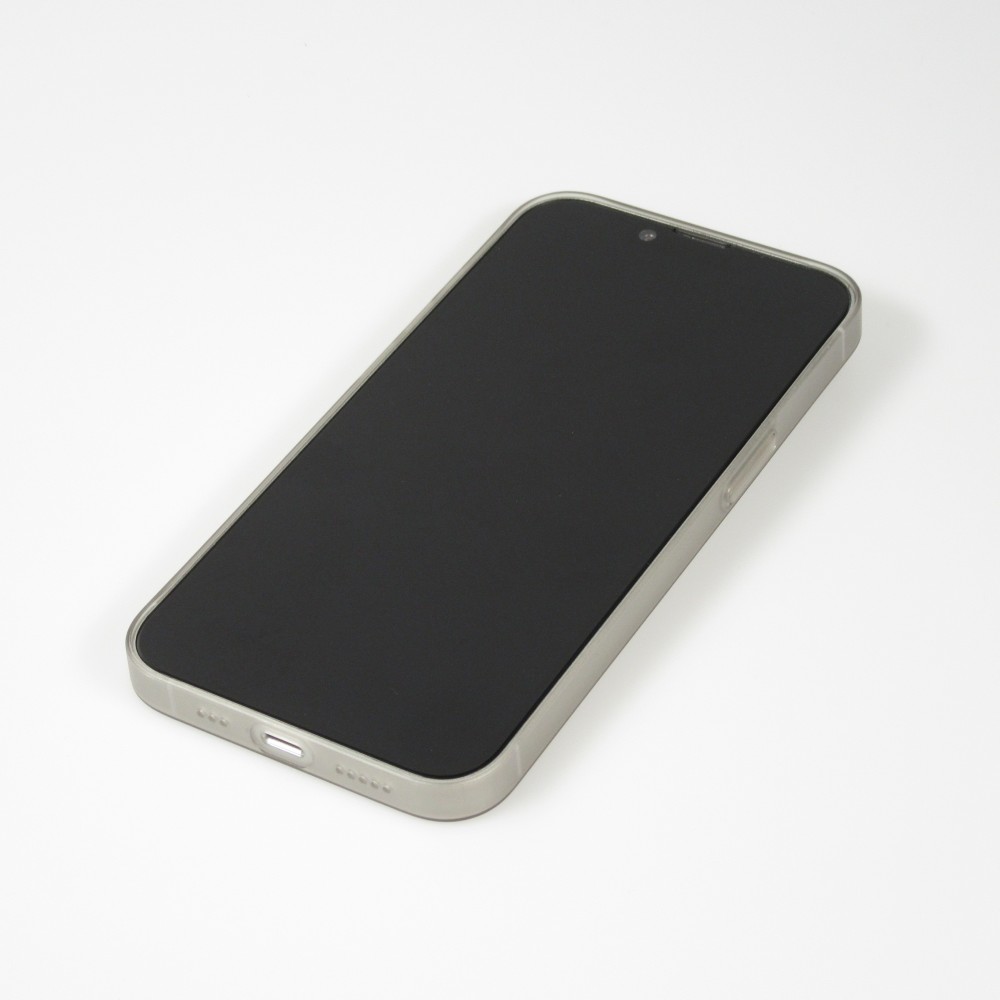 Coque iPhone 13 mini - plastique ultra fin semi-transparent mat - Gris