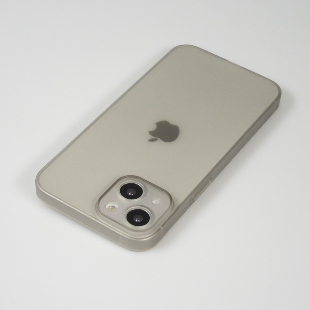 Coque iPhone 13 mini - plastique ultra fin semi-transparent mat - Gris