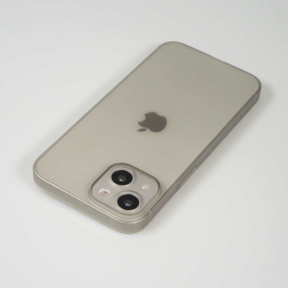 Coque iPhone 15 Plus - plastique ultra fin semi-transparent mat - Gris