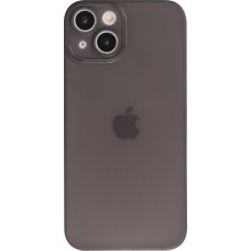iPhone 15 Case Hülle - Plastik ultra dünn semi-transparent matt - Schwarz
