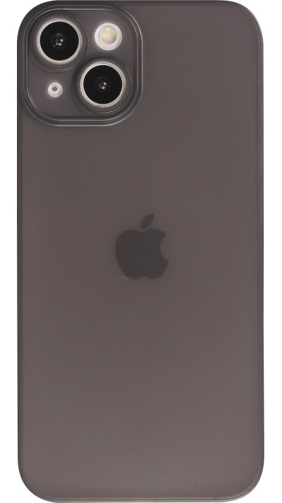 Coque iPhone 15 Plus - plastique ultra fin semi-transparent mat - Noir