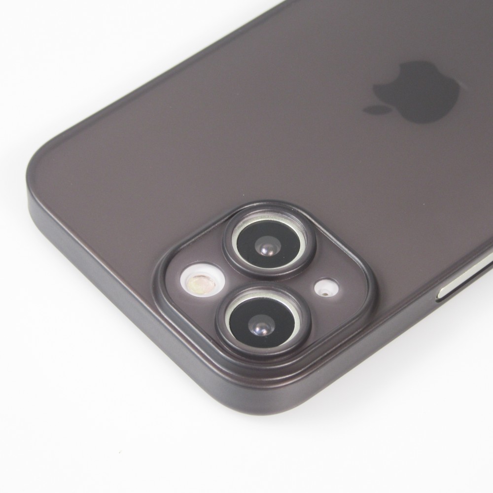 iPhone 14 Case Hülle - Plastik ultra dünn semi-transparent matt - Schwarz