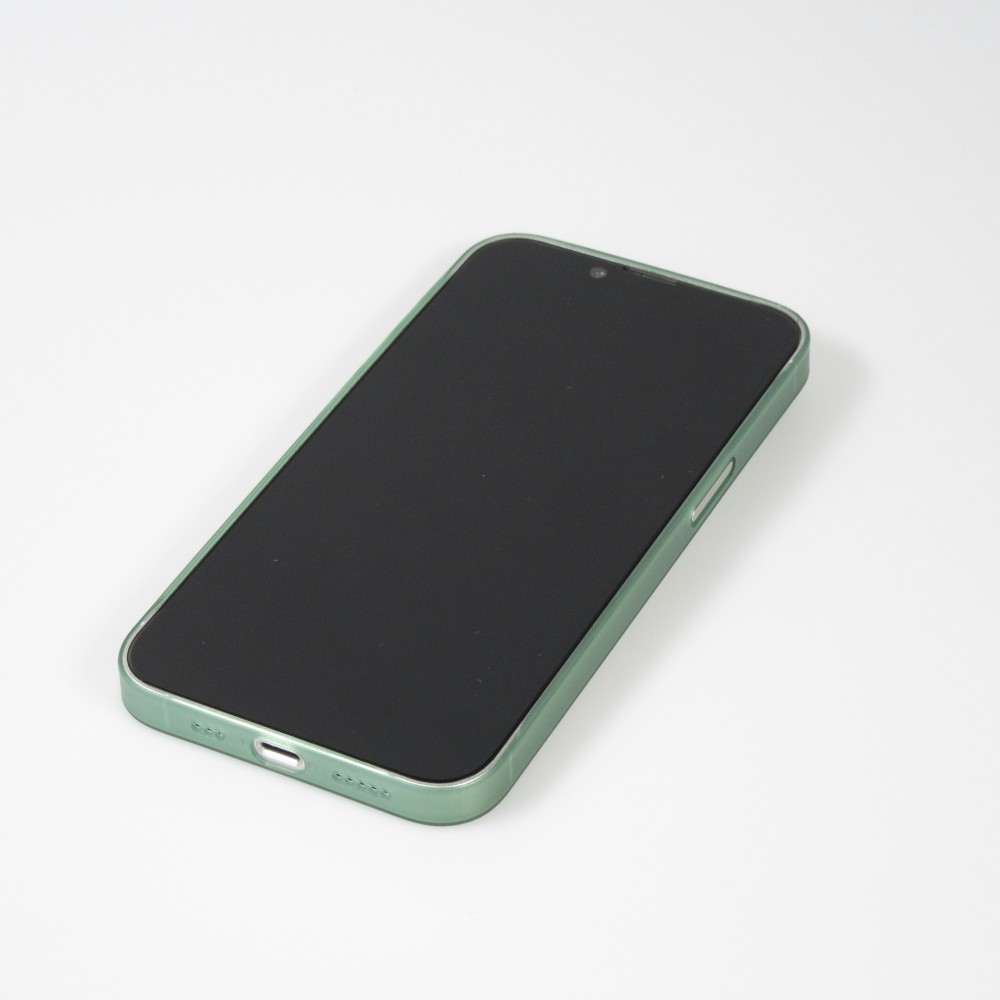 Coque iPhone 14 - plastique ultra fin semi-transparent mat - Vert