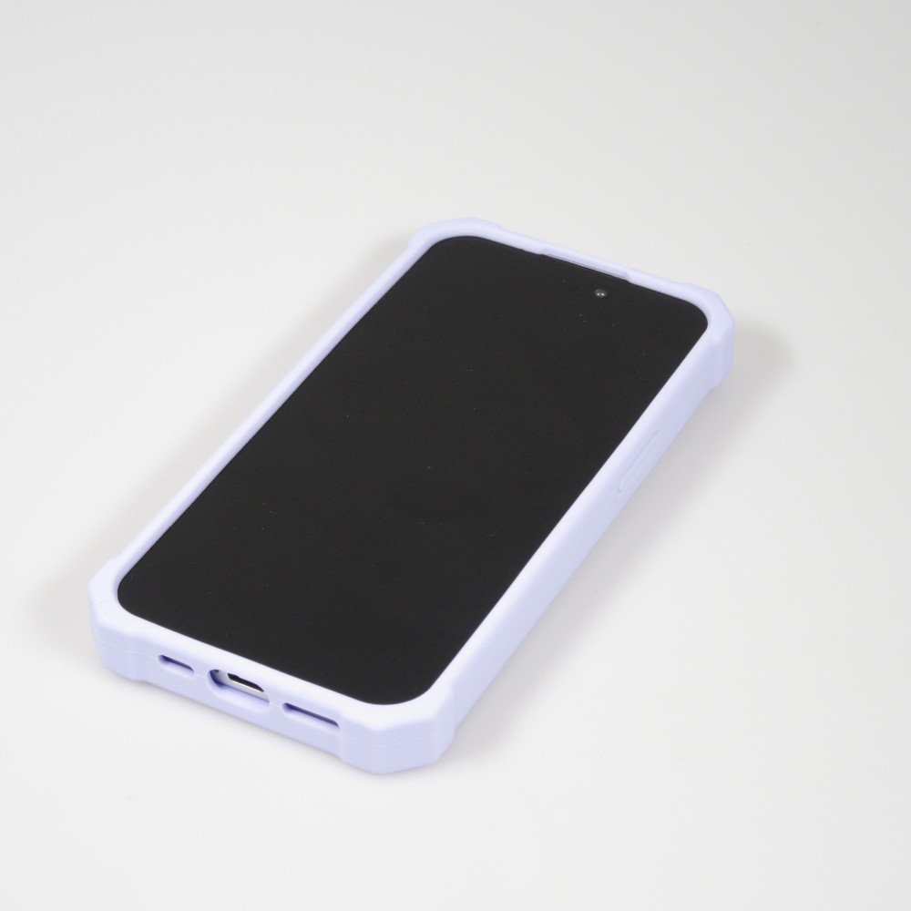 iPhone 14 Case Hülle - Dicke Silikonhülle mit Löcher für Aufsteck-Sticker - Hellblau