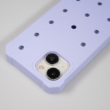 iPhone 14 Case Hülle - Dicke Silikonhülle mit Löcher für Aufsteck-Sticker - Hellblau