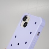 iPhone 14 Case Hülle - Dicke Silikonhülle mit Löcher für Aufsteck-Sticker - Hellblau