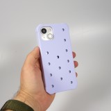 iPhone 14 Case Hülle - Dicke Silikonhülle mit Löcher für Aufsteck-Sticker - Hellblau