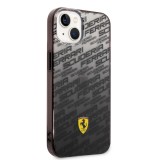 Coque iPhone 14 - Ferrari Scuderia silicone dégradé avec logo - Noir