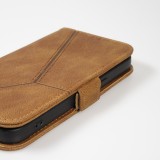 Coque iPhone 14 - Flip Géometrique - Brun
