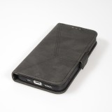 iPhone 14 Case Hülle - Flip Geometrisch - Schwarz komplett