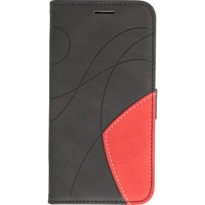 Coque iPhone 14 Plus - Flip classical elegant fine lines - Noir