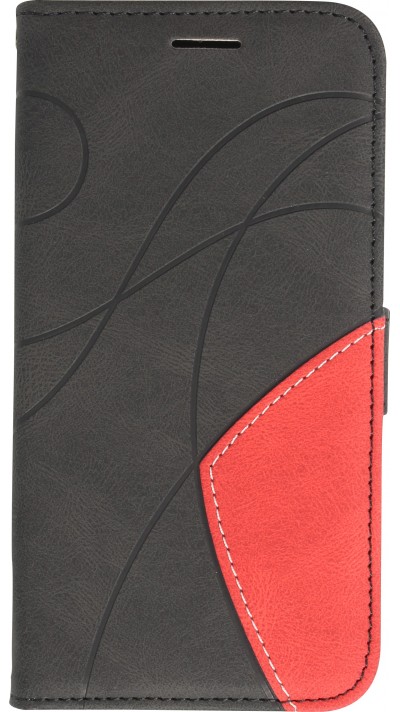 Coque iPhone 14 Plus - Flip classical elegant fine lines - Noir