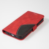 Coque iPhone 14 Plus - Flip classical elegant fine lines - Rouge