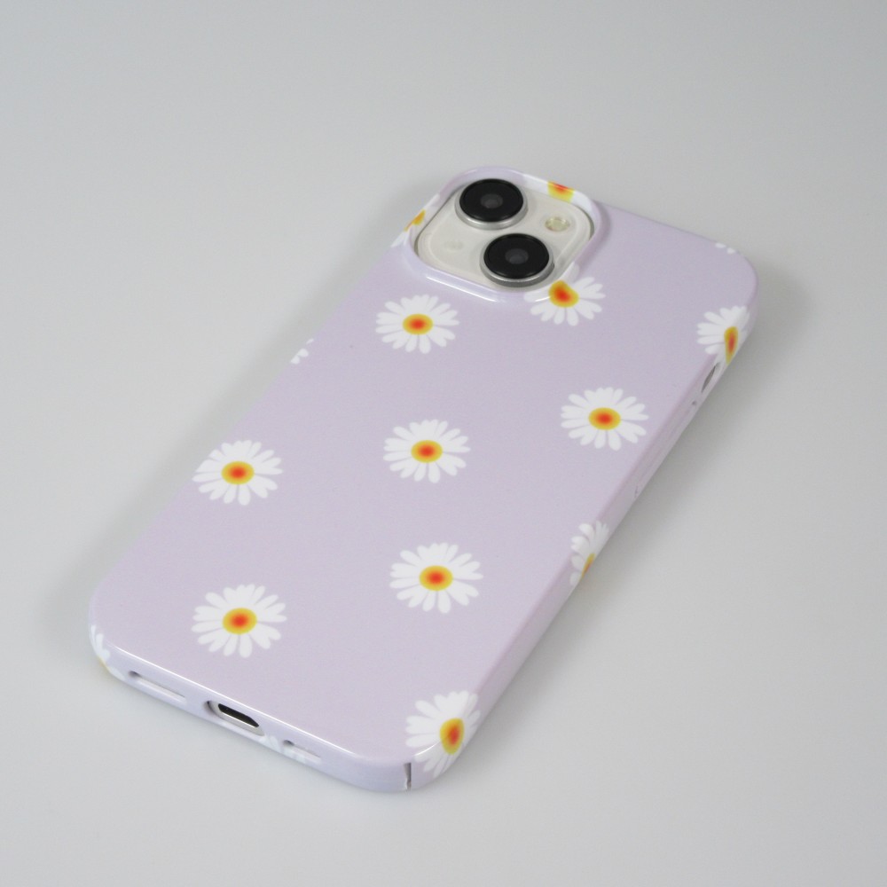 iPhone 15 Case Hülle - Kunststoff glossy Kleine Blümchen - Hellviolett