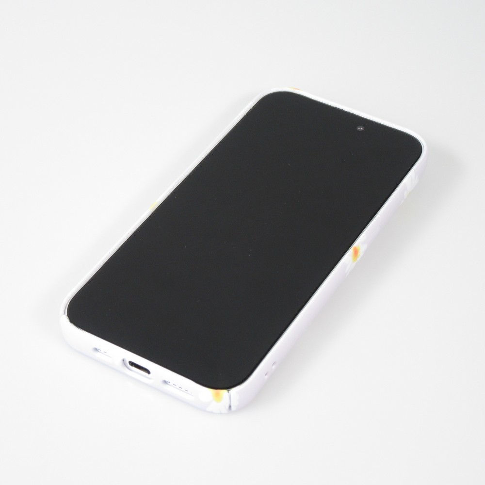 iPhone 15 Case Hülle - Kunststoff glossy Kleine Blümchen - Hellviolett