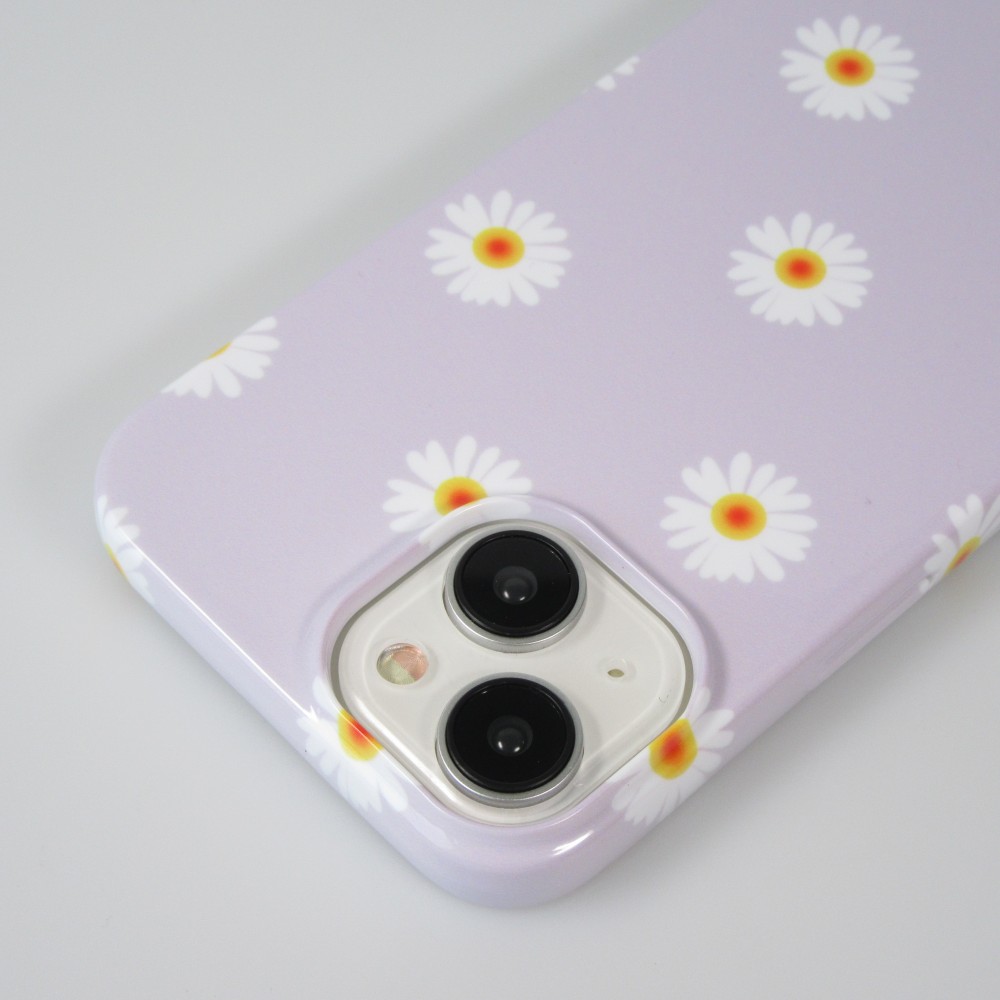 iPhone 14 Case Hülle - Kunststoff glossy Kleine Blümchen - Hellviolett