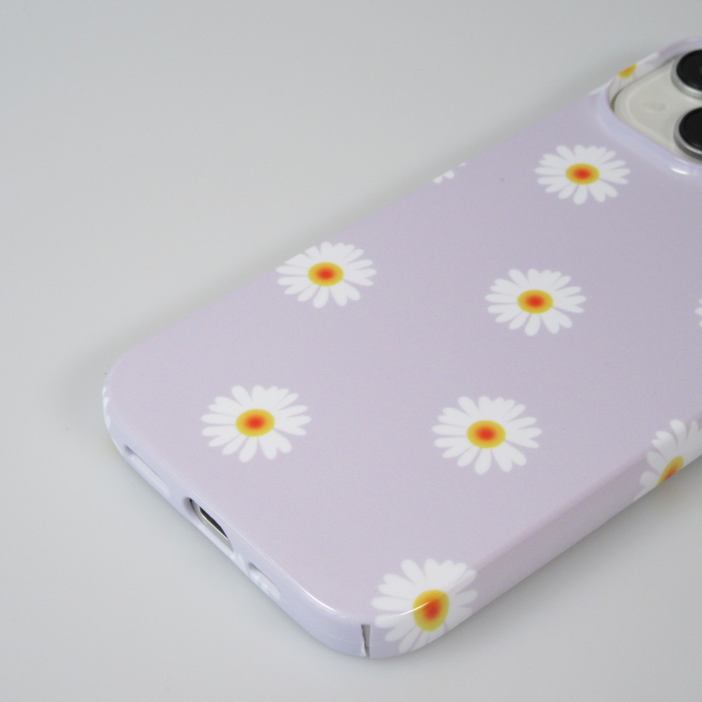 iPhone 15 Case Hülle - Kunststoff glossy Kleine Blümchen - Hellviolett