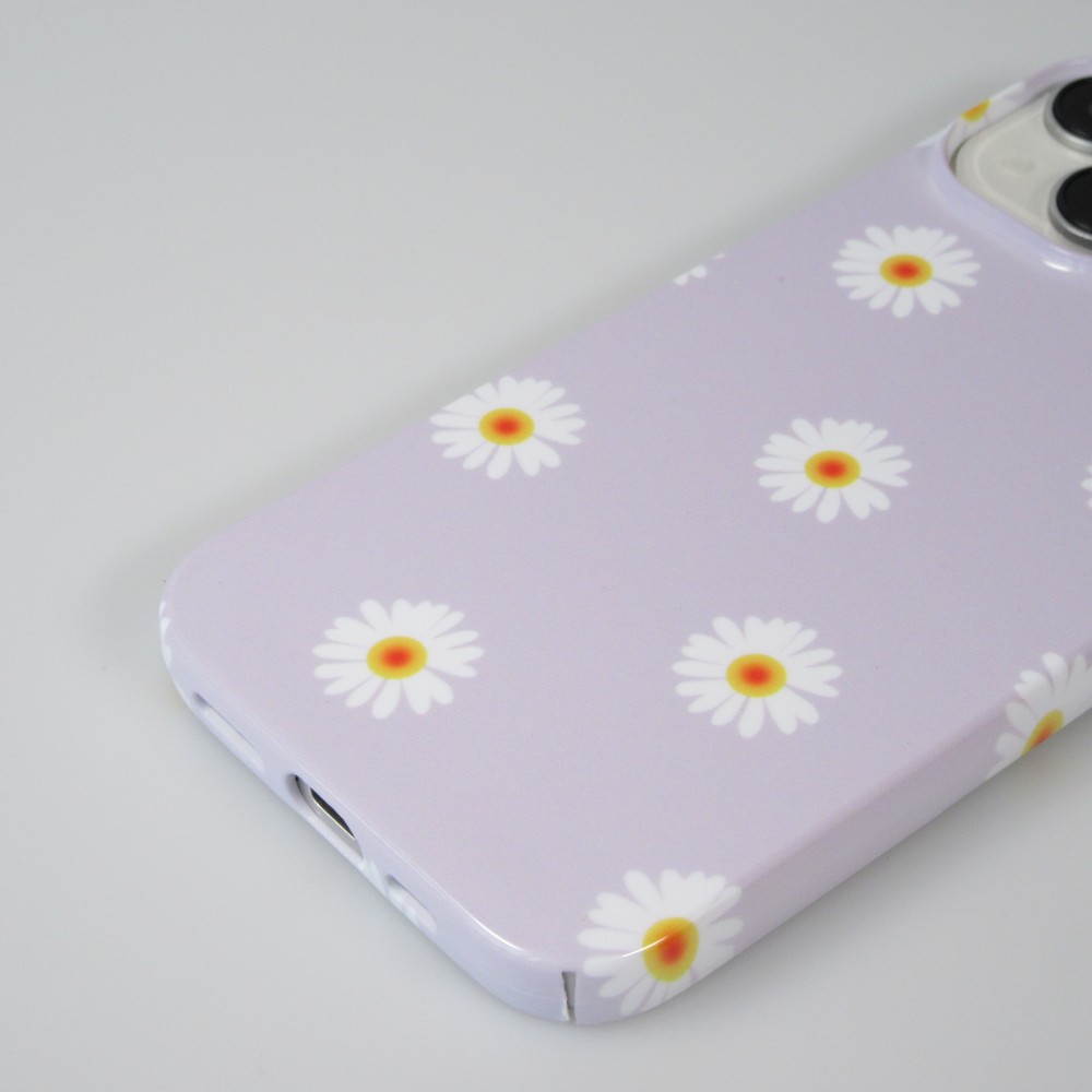 iPhone 14 Case Hülle - Kunststoff glossy Kleine Blümchen - Hellviolett