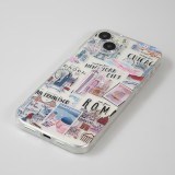 Coque iPhone 15 - Gel silicone Cities of the world - Transparent