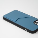 iPhone 14 Plus Case Hülle - Silikon Gummi Cover Haze Kartenhalter - Blau