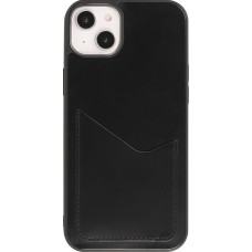 Coque iPhone 14 Plus - Gel silicone brillant Haze porte-carte - Noir