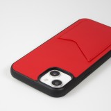 Coque iPhone 14 - Gel silicone brillant Haze porte-carte - Rouge
