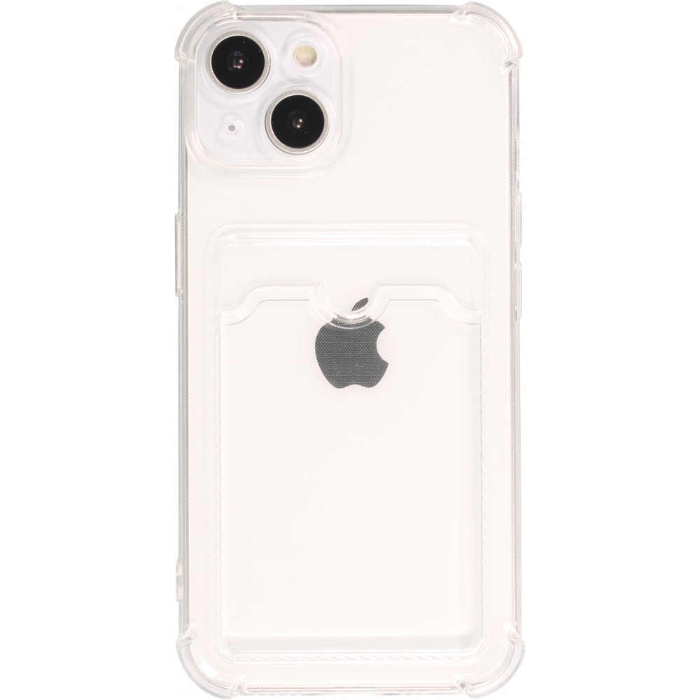 Coque iPhone 14 - Gel silicone bumper super flexible avec porte-carte transparent