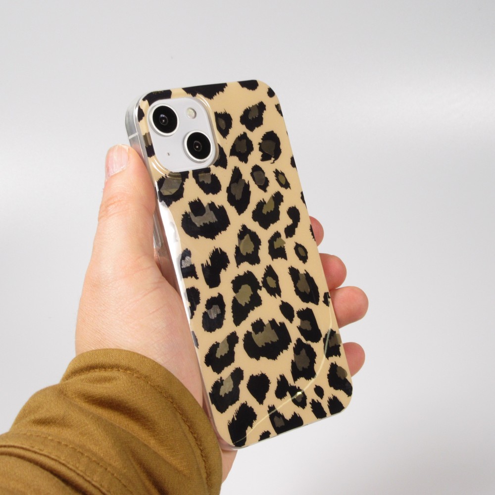 Coque iPhone 14 - Gel silicone motif léopard