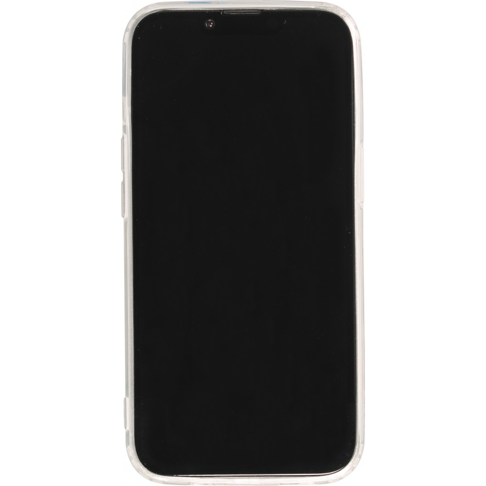 iPhone 15 Plus Case Hülle - Gummi Silikon steif mit MagSafe Frühlings Blumen - Transparent