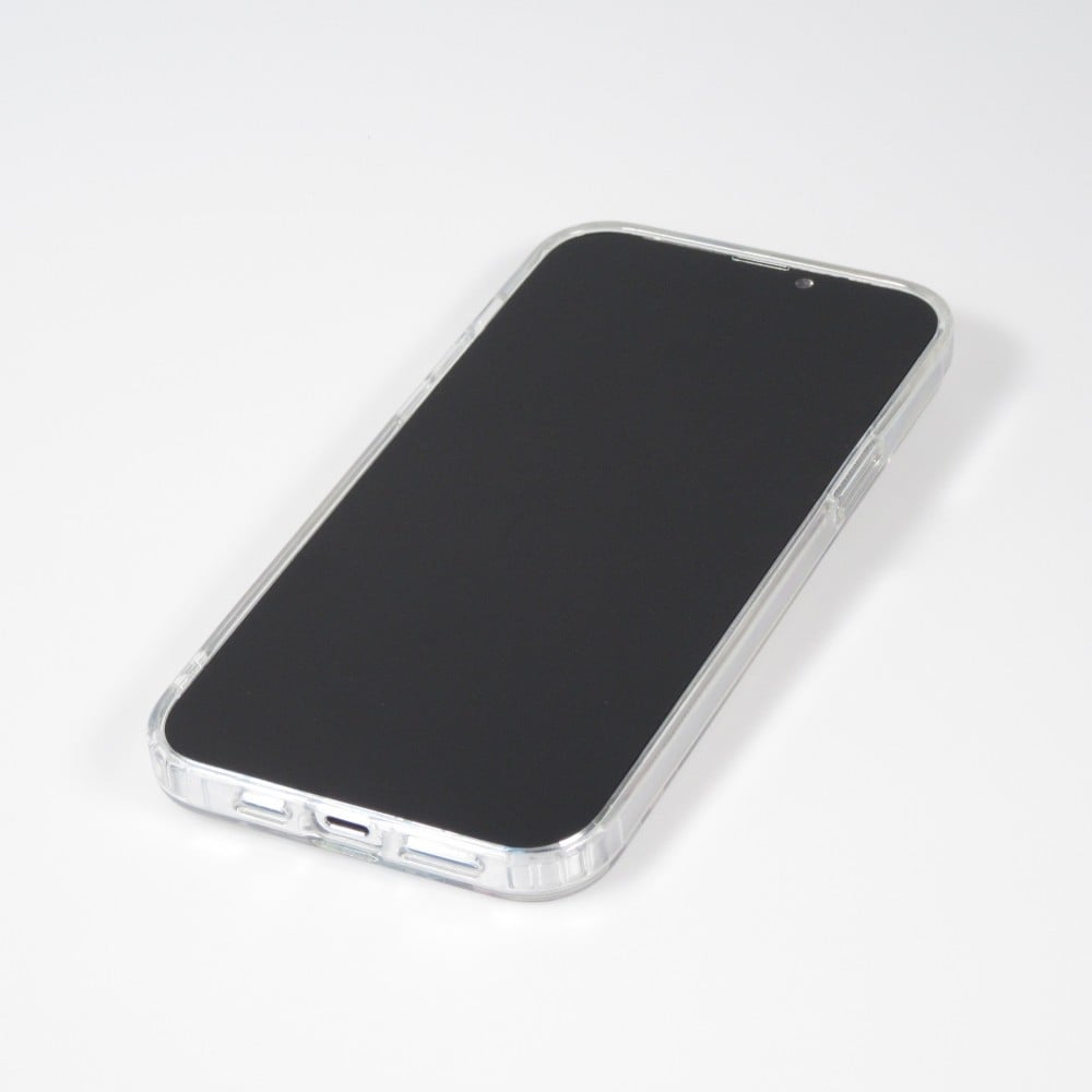 iPhone 15 Plus Case Hülle - Gummi Silikon steif mit MagSafe Frühlings Blumen - Transparent