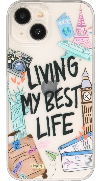 Coque iPhone 14 - Gel silicone transparent Living my best Life