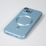 Coque iPhone 15 - Gel souple avec vitre de protection caméra MagSafe - Bleu