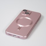 iPhone 15 Plus Case Hülle - Gummi weich mit Kameraschutzglas MagSafe - Rosa