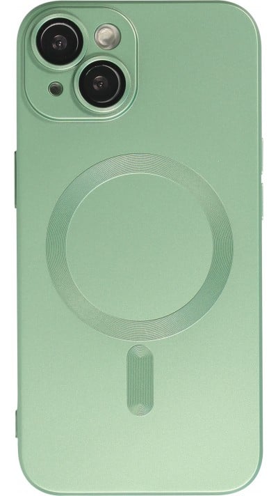 Coque iPhone 14 - Gel souple avec vitre de protection caméra MagSafe - Vert