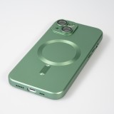 iPhone 15 Case Hülle - Gummi weich mit Kameraschutzglas MagSafe - Grün