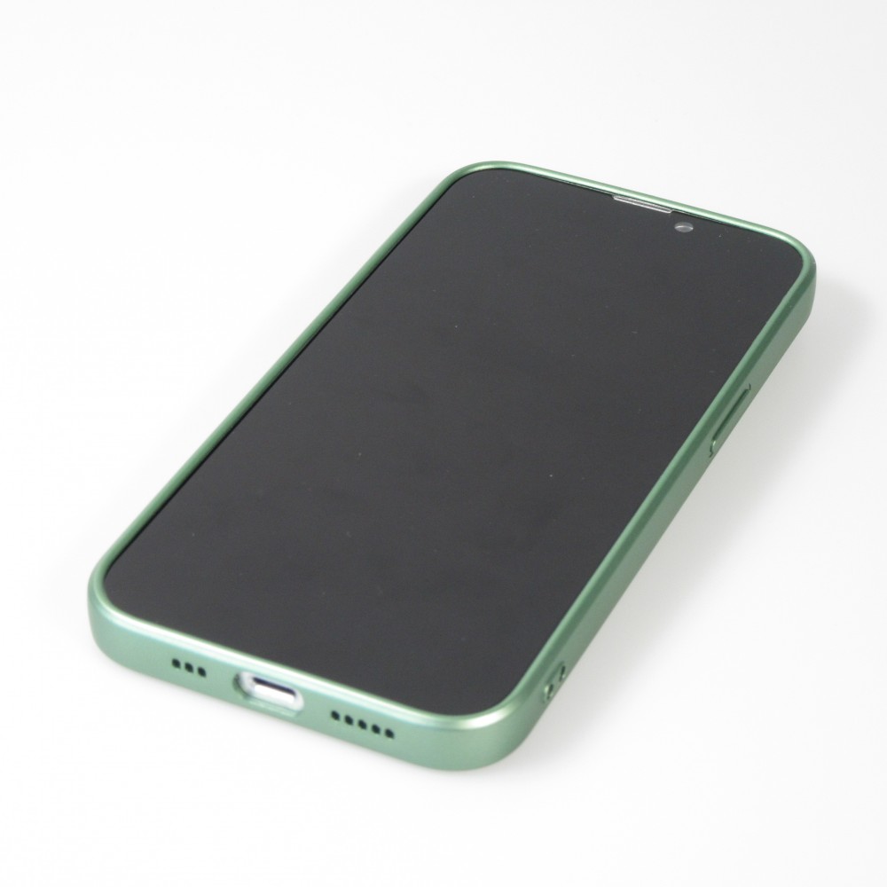 iPhone 15 Case Hülle - Gummi weich mit Kameraschutzglas MagSafe - Grün