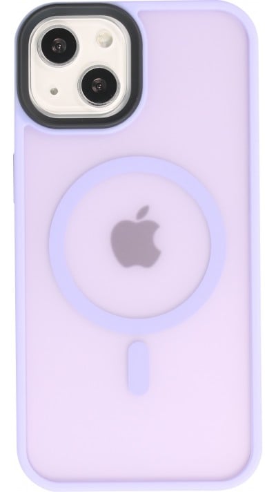 Coque iPhone 14 - Jelly cover glass semi-transparente MagSafe - Light purple