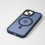 iPhone 14 Case Hülle - Jelly cover glass semi-durchsichtig MagSafe - Navy blue
