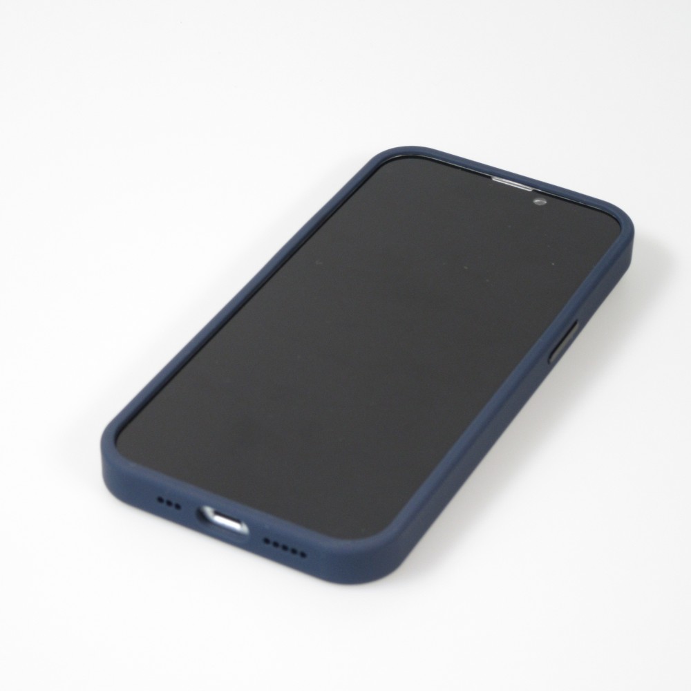iPhone 14 Case Hülle - Jelly cover glass semi-durchsichtig MagSafe - Navy blue