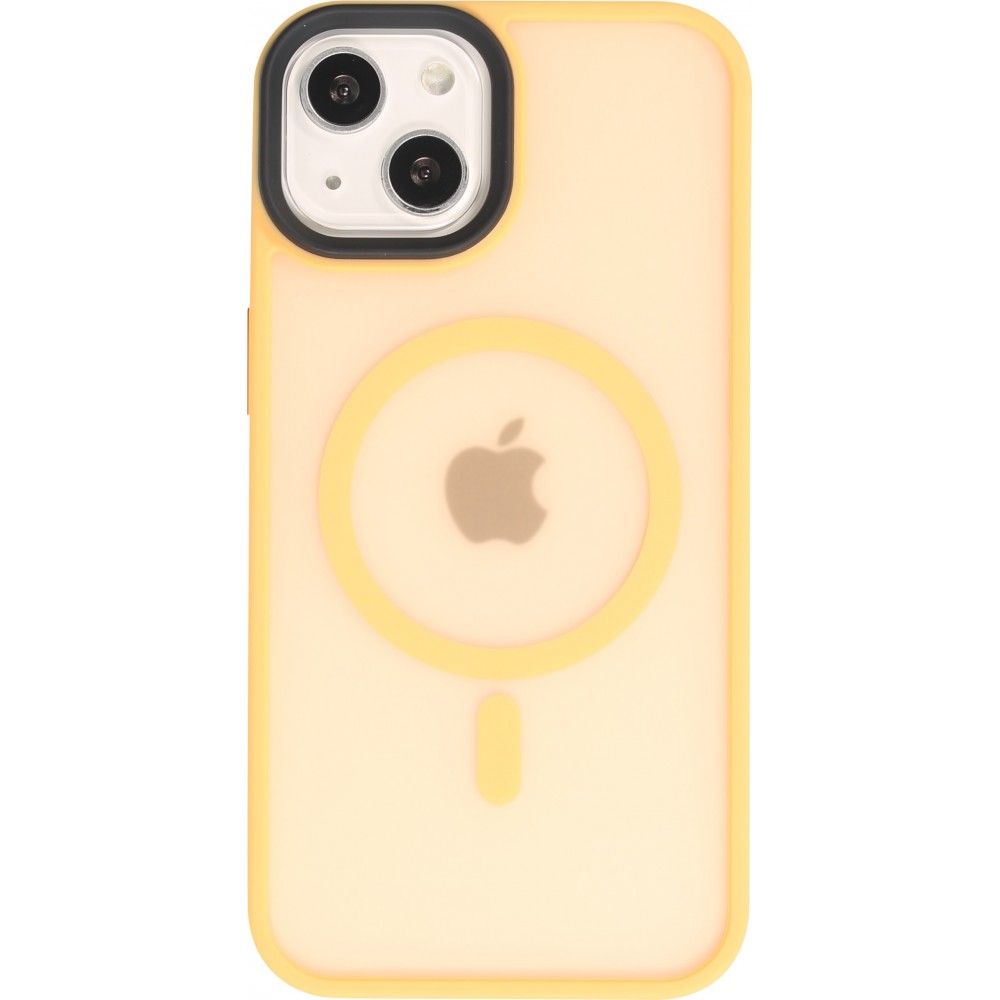 iPhone 14 Case Hülle - Jelly cover glass semi-durchsichtig MagSafe - Orange