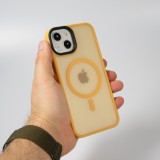 iPhone 14 Case Hülle - Jelly cover glass semi-durchsichtig MagSafe - Orange