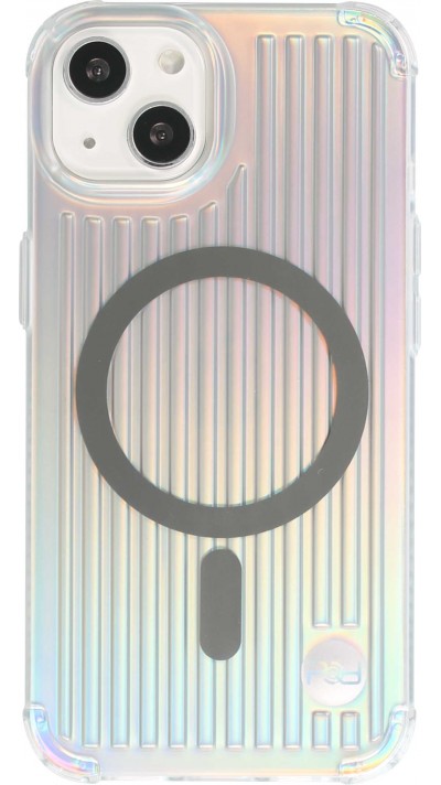 iPhone 14 Case Hülle - KINGXBAR Silikon Bumper MagSafe solid metal PQY Lab - Silber