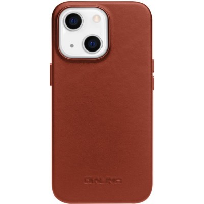 iPhone 14 Plus Case Hülle - Qialino Echtleder (MagSafe kompatibel) - Braun