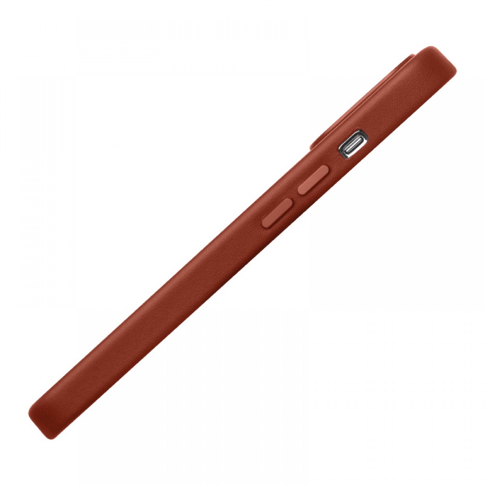 Coque iPhone 14 Plus - Qialino cuir véritable (compatible MagSafe) - Brun