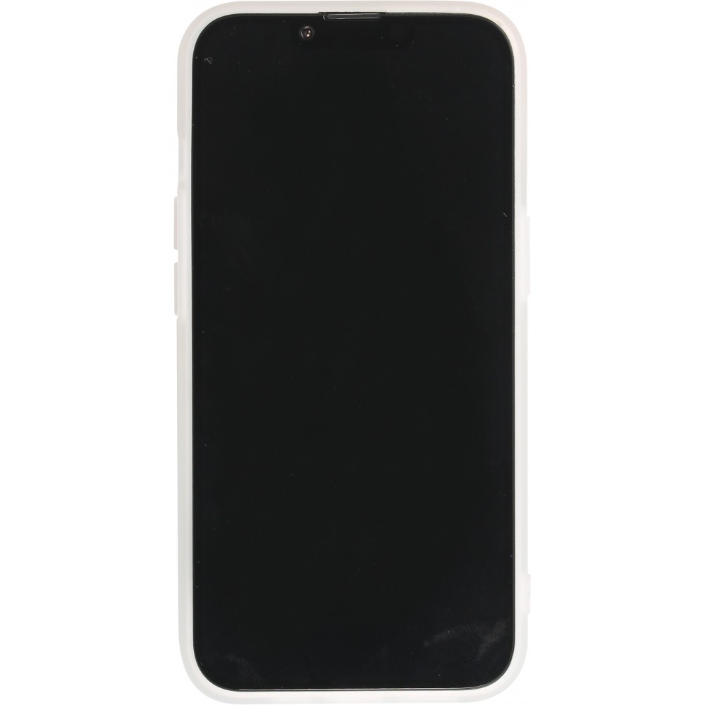 iPhone 14 Plus Case Hülle - Mattes Silikon mit aufgedrucktem Marmoreffekt - Blau rosa