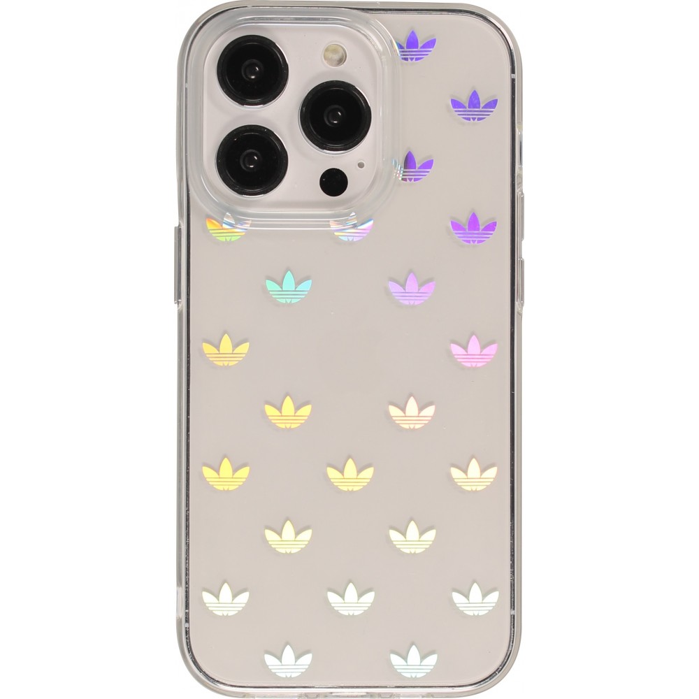 Coque iPhone 14 Pro Adidas silicone rigide transparent avec